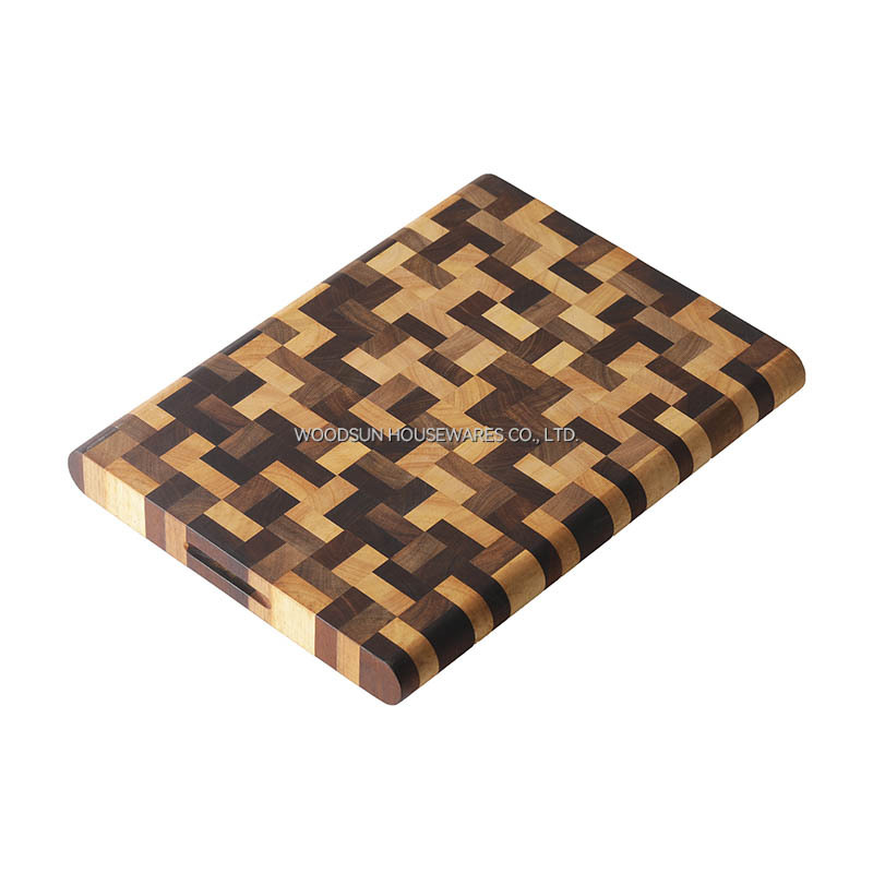 Woodsun Carbonized Acacia Rubber Wood Vegetables Organic Cutting Board for Fruit