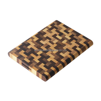 Woodsun Carbonized Acacia Rubber Wood Vegetables Organic Cutting Board for Fruit