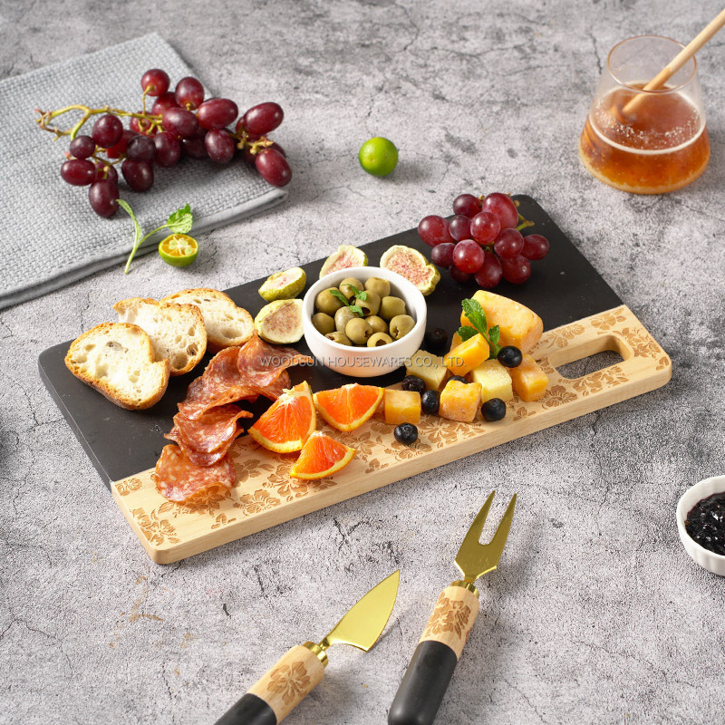 Woodsun Custom Manufacturer Laser Pattern Marble And Wood Cutting Boards