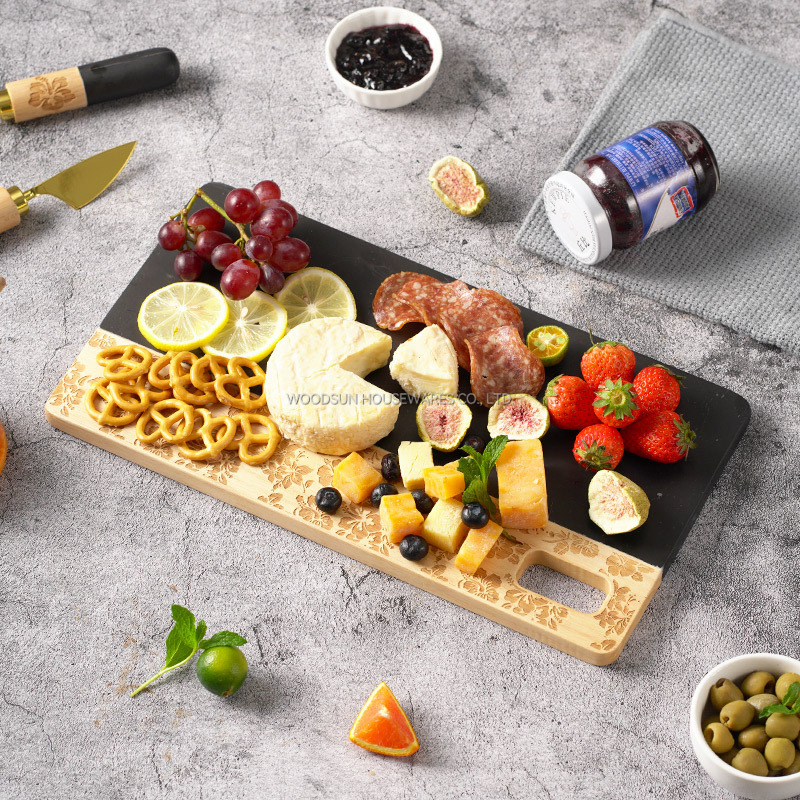 Woodsun Custom Manufacturer Laser Pattern Marble And Wood Cutting Boards