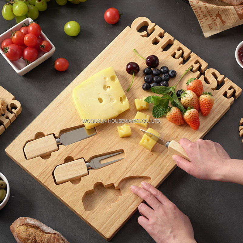 WOODSUN Solid Lettering Cheese Kaasplankje Custom Made Modern Cheese Board Manufacturer