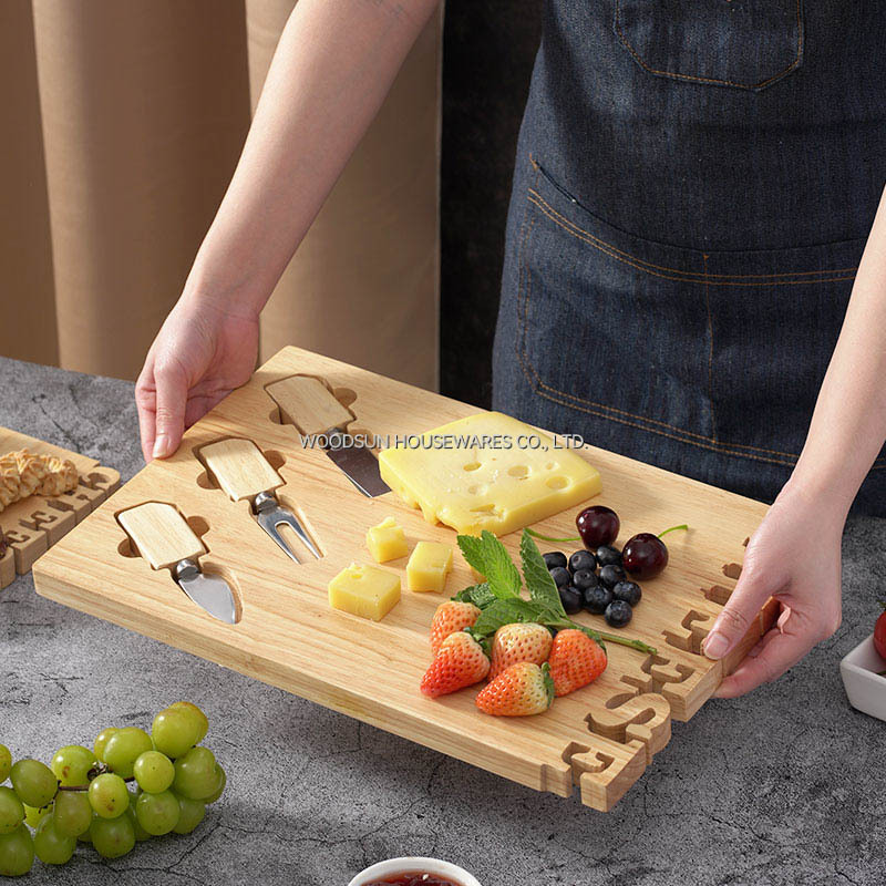 WOODSUN Solid Lettering Cheese Kaasplankje Custom Made Modern Cheese Board Manufacturer