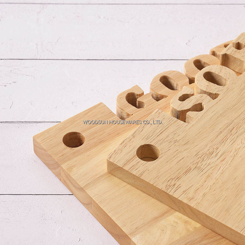 Woodsun Solid Lettering Palveleva Hallitus Serving Wooden Board Wholesale Cutting Board