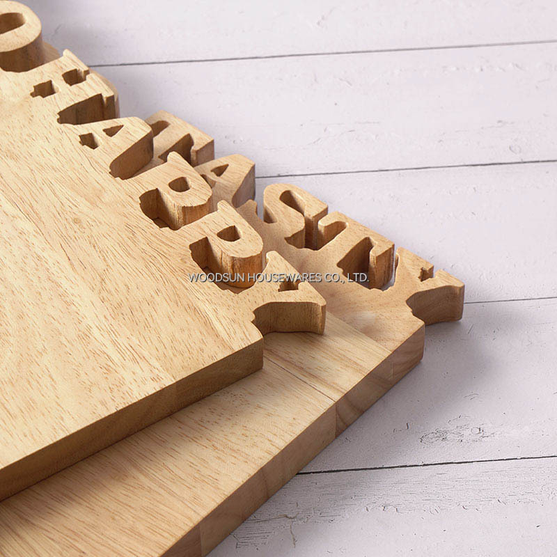 Woodsun Solid Lettering Palveleva Hallitus Serving Wooden Board Wholesale Cutting Board