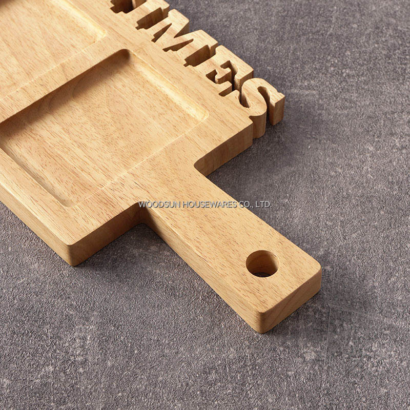 Woodsun Design Solid Lettering Assiette Collation Snackbord Wooden Serving Plates for Restaurants for Christmas