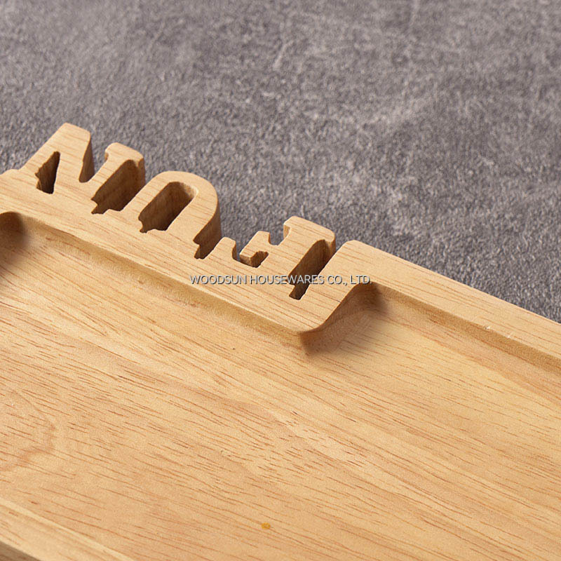Woodsun Solid Lettering Holzplatten Snacks Teller Piatti Wooden Plates for Restaurants