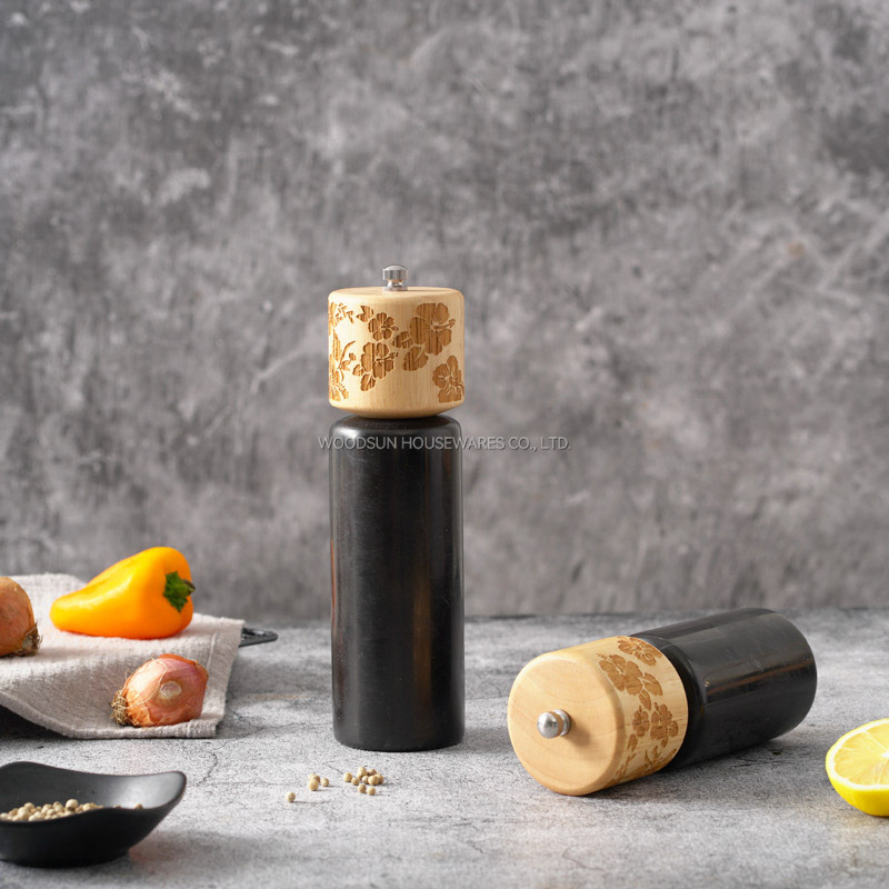 Woodsun Custom Manufacturer Wooden Marble Salt And Pepper Grinder For Sale