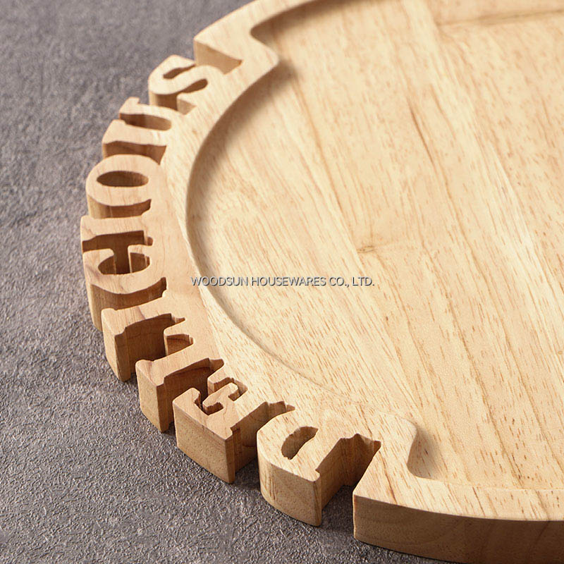 Woodsun Solid Lettering Holzplatten Plato De Madera Para Servir Wood Serving Plate