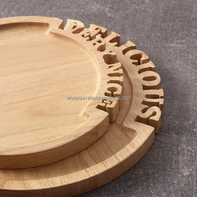 Woodsun Solid Lettering Holzplatten Plato De Madera Para Servir Wood Serving Plate