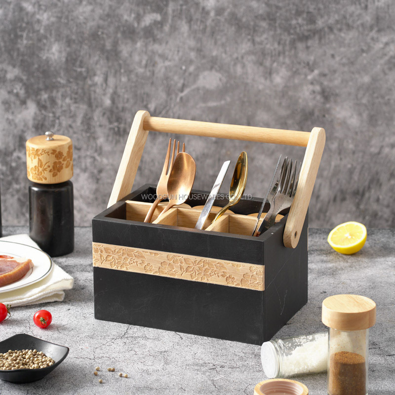 Woodsun Custom Manufacturer Wood Marble Kitchen Caddy Storage Basket For Kitchen Tool Accessories