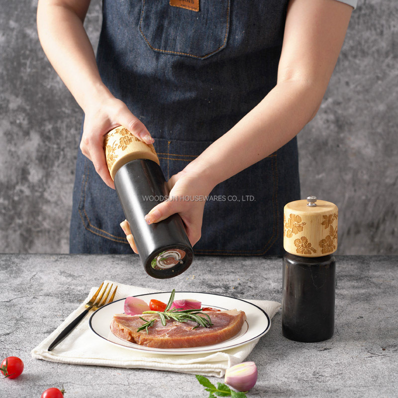 Woodsun Custom Manufacturer Wooden Marble Salt And Pepper Grinder For Sale