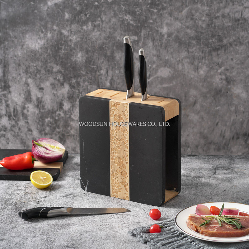 Woodsun New Products Marble Kitchen Knife Block Set Knife Block Holder