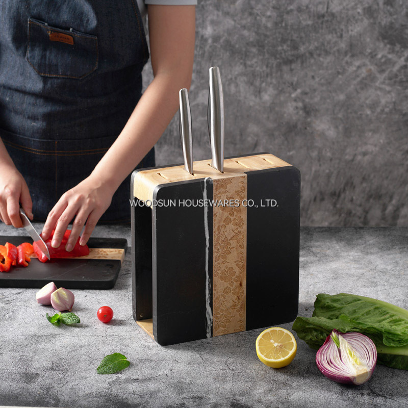 Woodsun New Products Marble Kitchen Knife Block Set Knife Block Holder