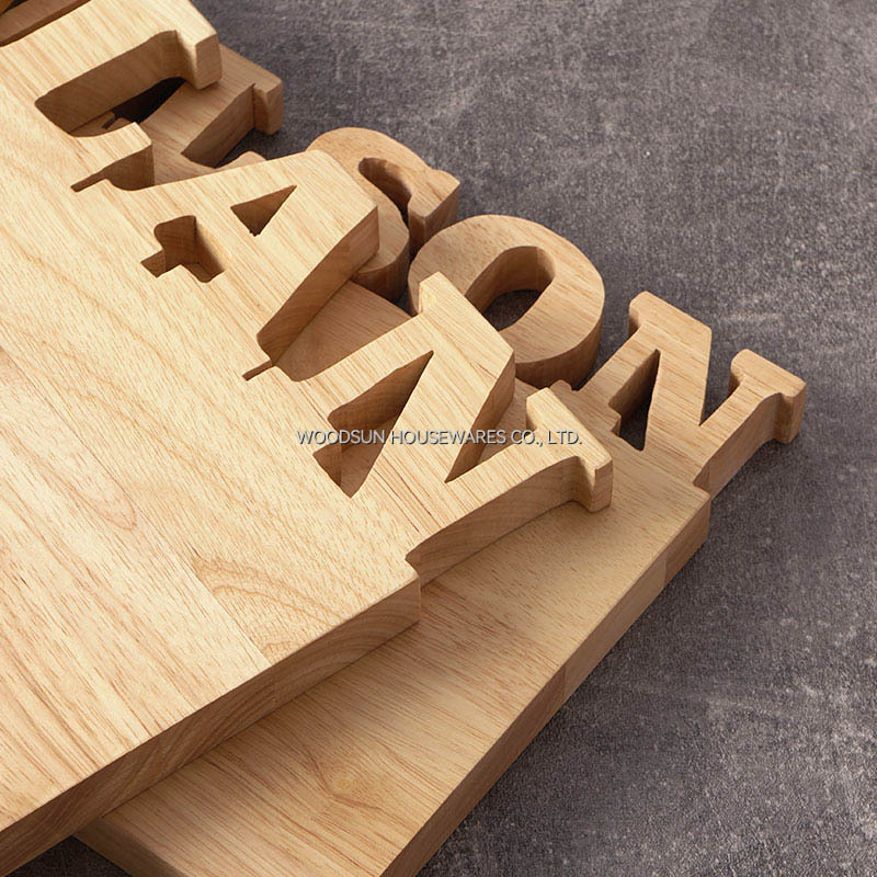 Woodsun Mothers Day Wholesale Gifts Solid Lettering Wooden Serve Board for Serving Food
