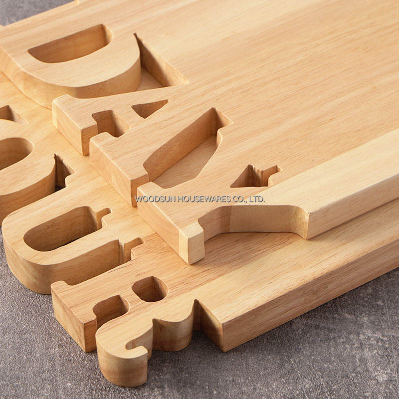 Woodsun Solid Lettering Personalized Cutting Board Wooden Chopping Block