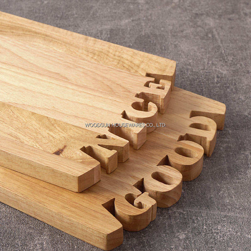 Woodsun Solid Lettering Wood Chopping Cutting Board Serving Wooden Tray Serving