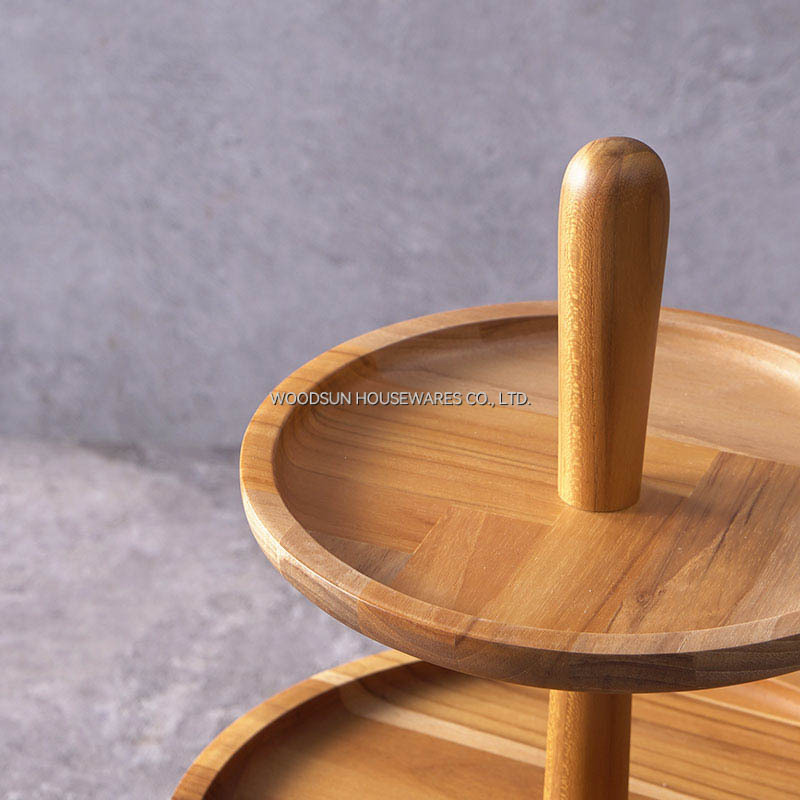 Woodsun Snack Display Wooden Cake Stand Cake Plate