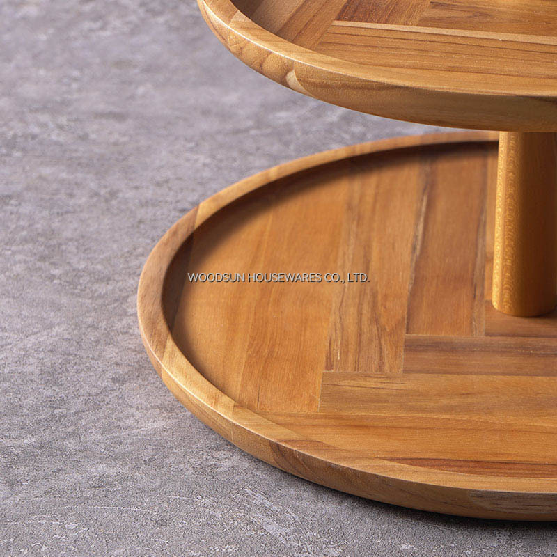 Woodsun Snack Display Wooden Cake Stand Cake Plate