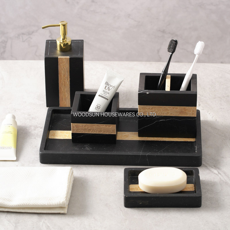 Woodsun Manufacturer Wooden Bathroom Products Hotel Bathroom Storage Sets Luxury