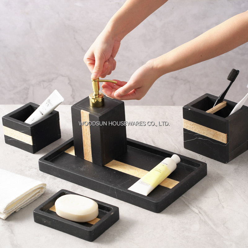 Woodsun Manufacturer Wooden Bathroom Products Hotel Bathroom Storage Sets Luxury