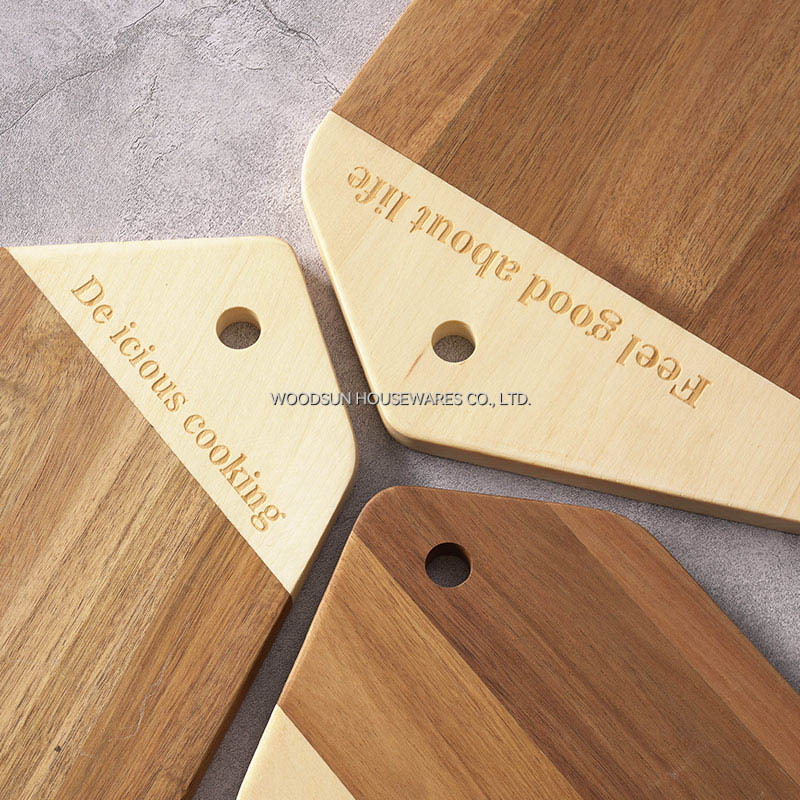 Woodsun Oblique Splicing Tabla De Servir Wood Board Serving Snack Tray Serving Plate