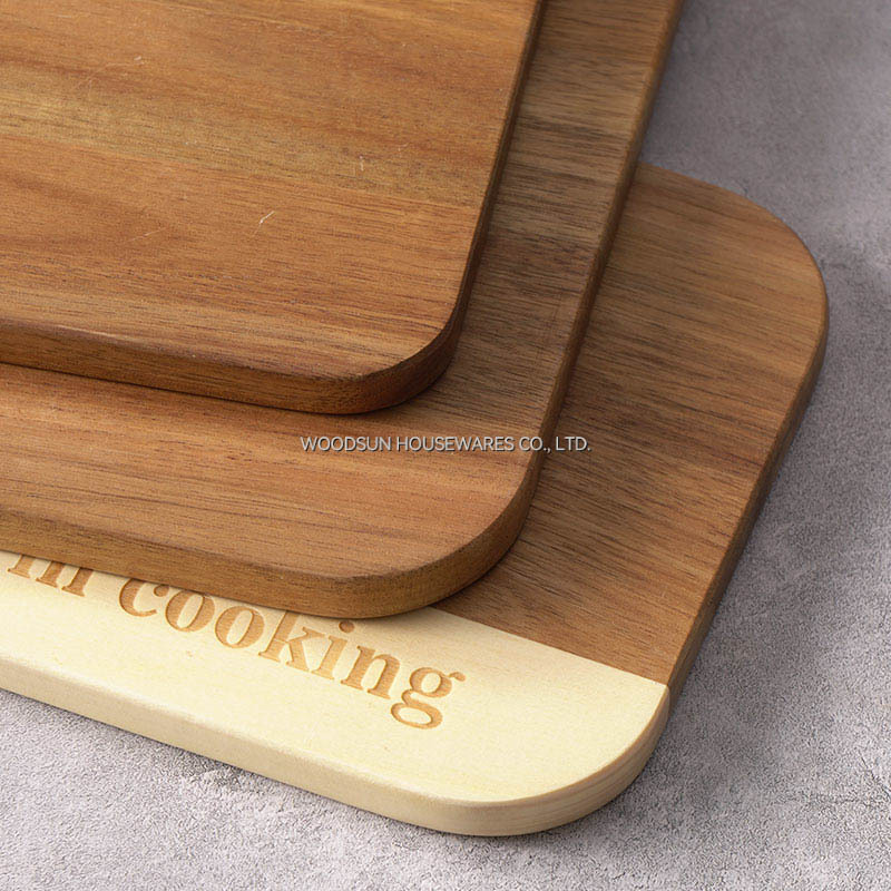 Woodsun Oblique Splicing Tabla De Servir Wood Board Serving Snack Tray Serving Plate