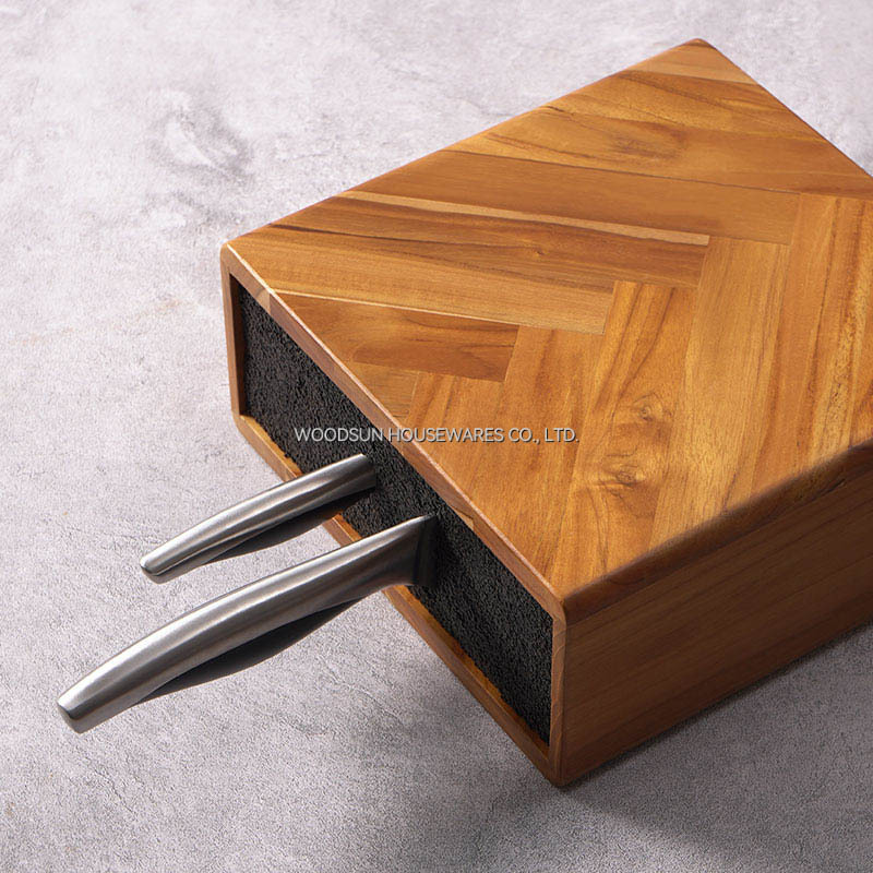 Woodsun Universal Wooden Knife Block Kitchen 2025