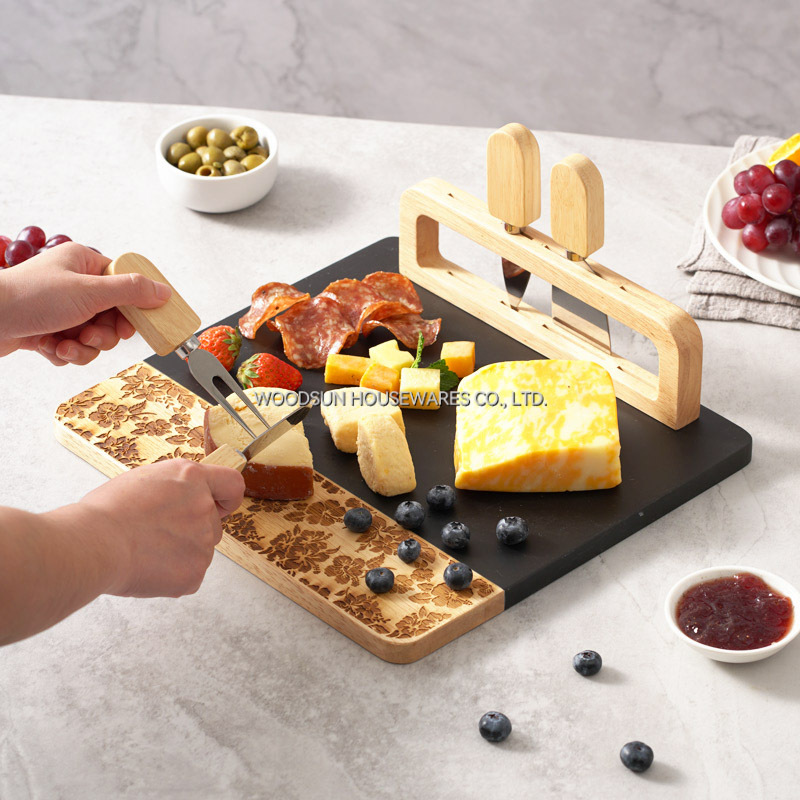 Woodsun Manufacturer Kitchen Custom Made Cutting Cheese Board Marble Charcuterie Board