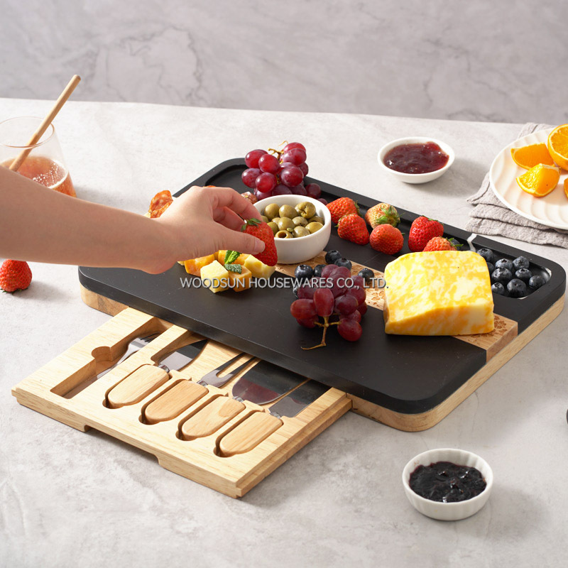 Woodsun 2025 Gift Custom Charcuterie Cheese Cutting Board Set Cheese Trays