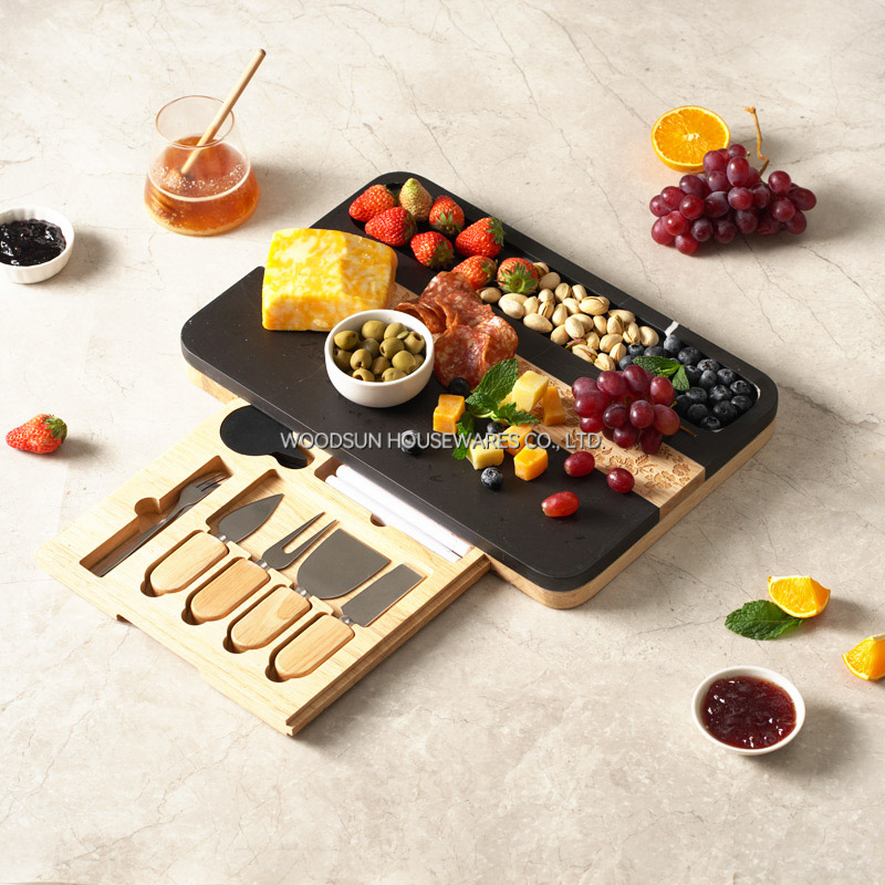 Woodsun 2025 Gift Custom Charcuterie Cheese Cutting Board Set Cheese Trays