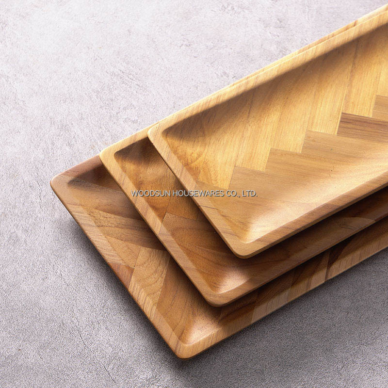 Woodsun Appetizer Serving Plate Wooden Wood Plate for Food Snacks