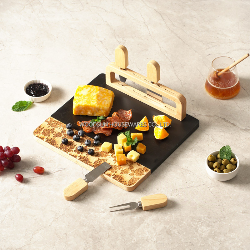 Woodsun Manufacturer Kitchen Custom Made Cutting Cheese Board Marble Charcuterie Board
