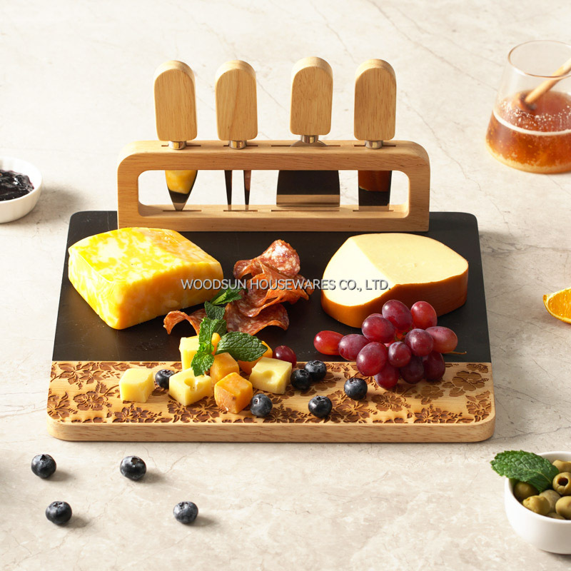 Woodsun Manufacturer Kitchen Custom Made Cutting Cheese Board Marble Charcuterie Board