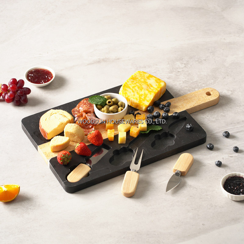 Woodsun Manufacturer Kitchen Party Custom Charcuterie Cheese Knife Board Marble