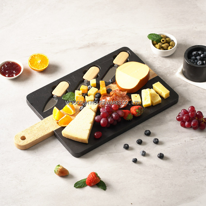 Woodsun Manufacturer Kitchen Party Custom Charcuterie Cheese Knife Board Marble