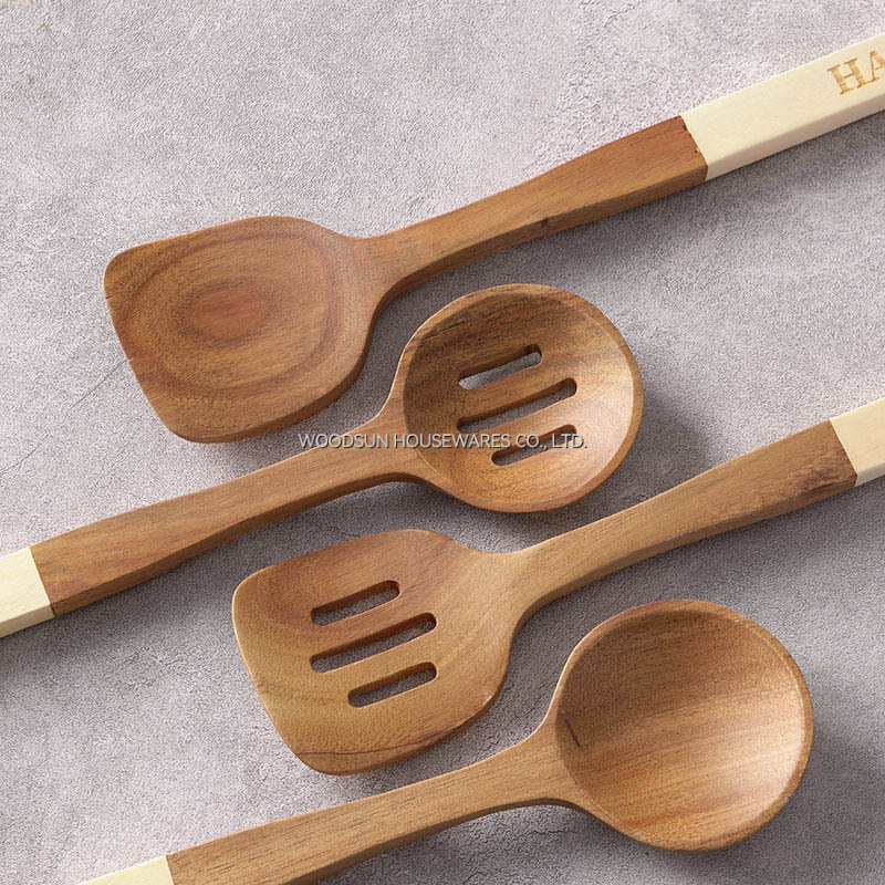 Woodsun Kochutensilien Spatel Cuchara Wooden Utensils Spatula Spoon for Cooking