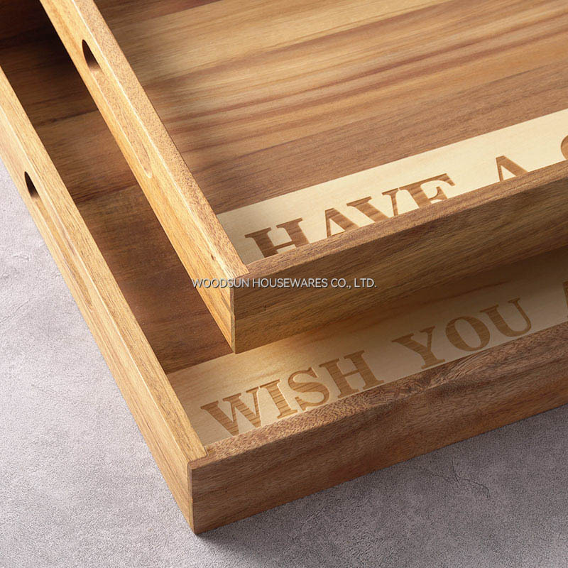 Woodsun Oblique Splicing Nordic Style Serving Tray Restaurant Kitchen Tray Serving