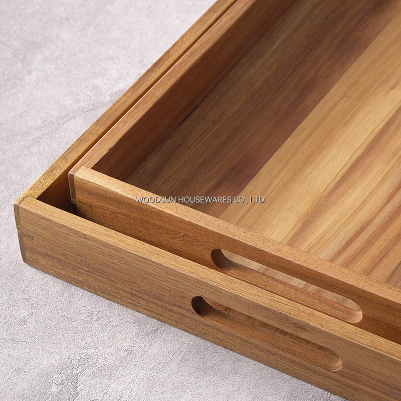 Woodsun Oblique Splicing Nordic Style Serving Tray Restaurant Kitchen Tray Serving