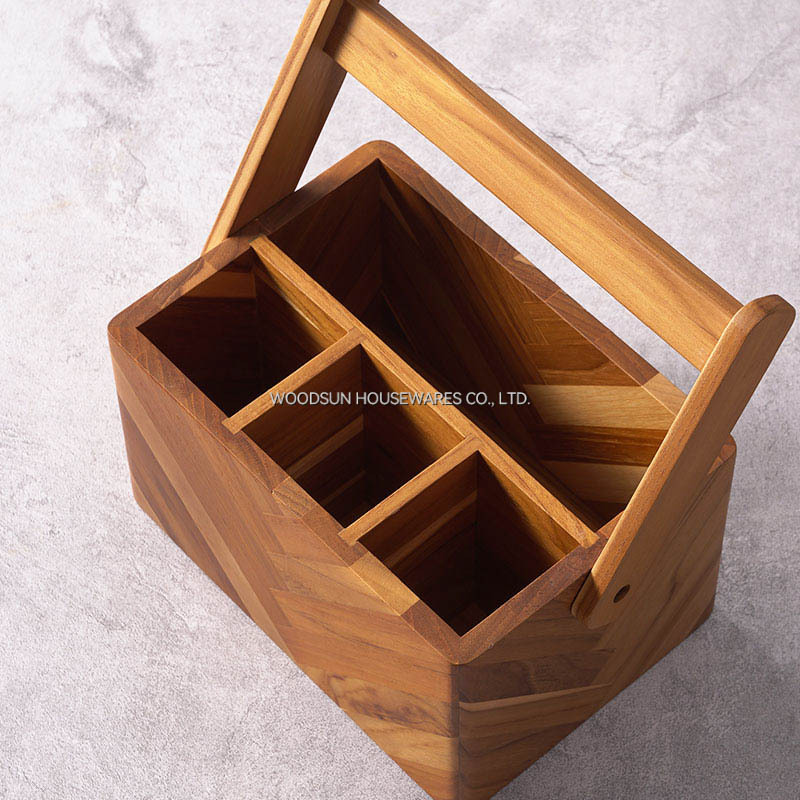 Woodsun Custom Manufacturer Cutlery Set Basket Fruit Bread Wood Gift Basket for 2025