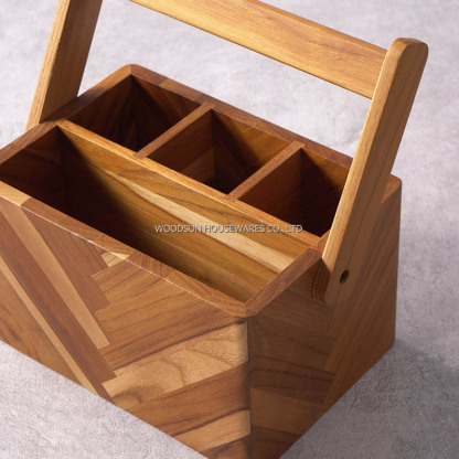 Woodsun Custom Manufacturer Cutlery Set Basket Fruit Bread Wood Gift Basket for 2025