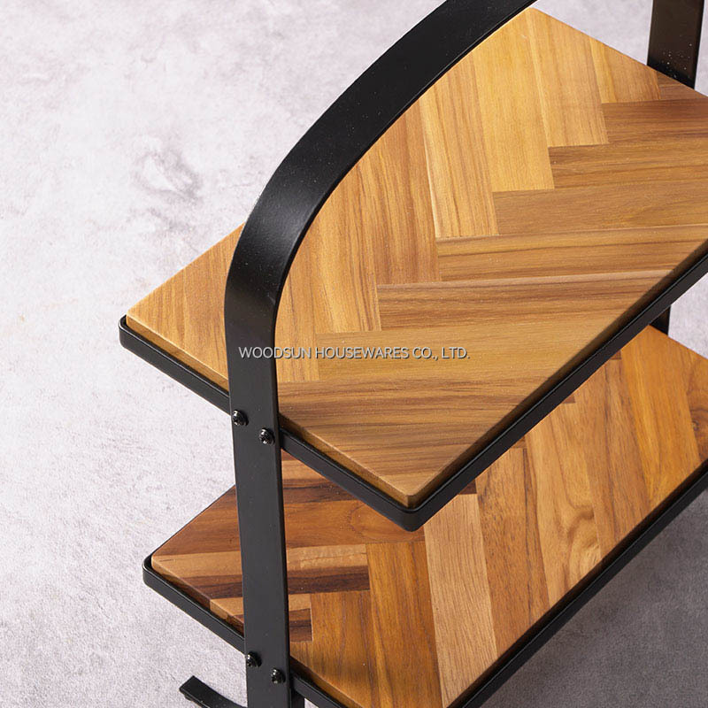 Woodsun 2 Tier Food Serving Tray With Stand