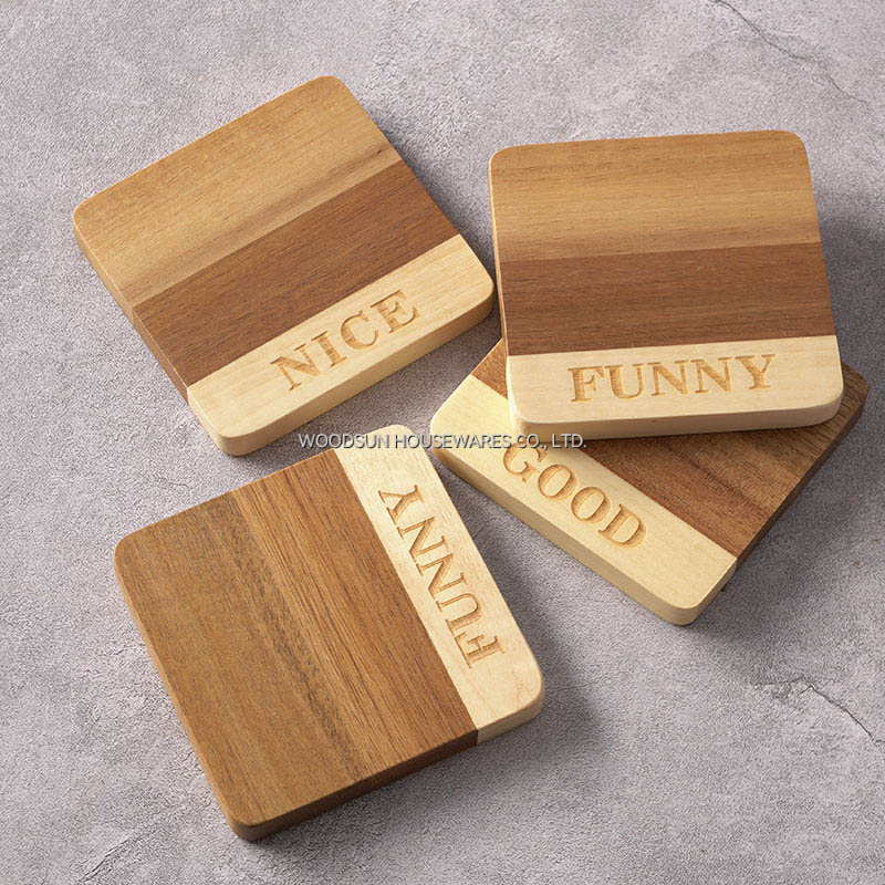 Woodsun Professional Supplier Lettering Table Coasters Wood for Coffee Table