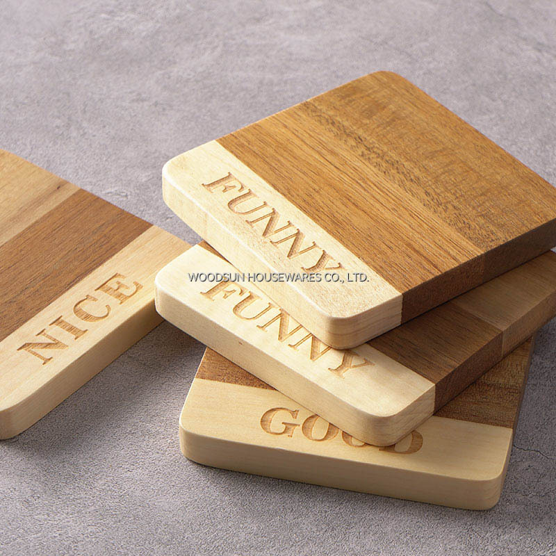 Woodsun Professional Supplier Lettering Table Coasters Wood for Coffee Table
