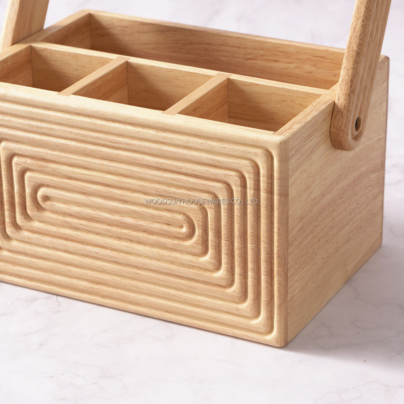 Woodsun Custom Manufacturer Utensil Caddy Wooden Fruit Basket Wood For Gift