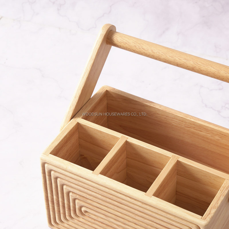 Woodsun Custom Manufacturer Utensil Caddy Wooden Fruit Basket Wood For Gift