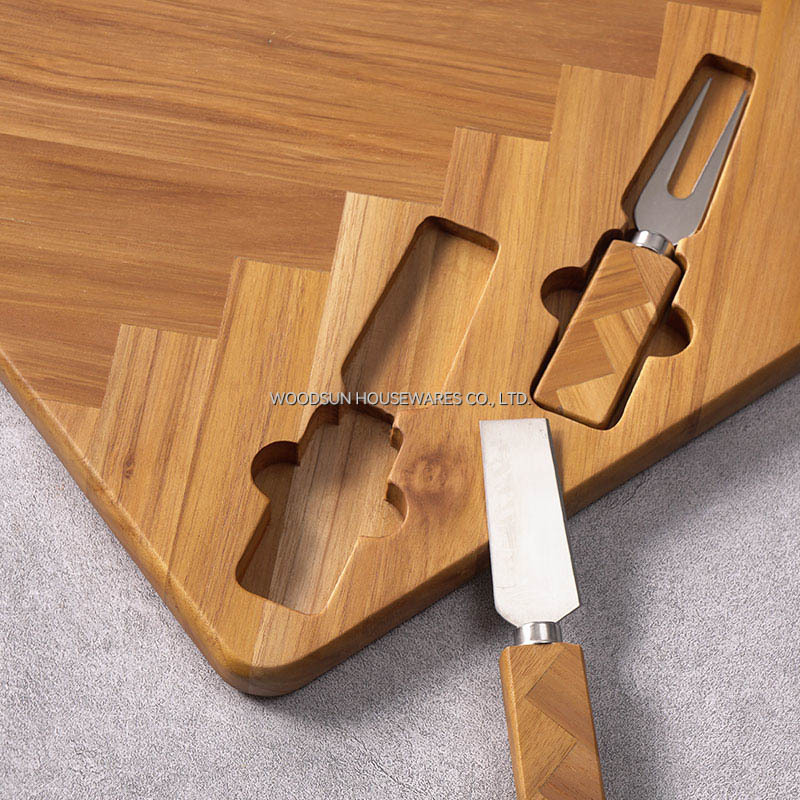 Woodsun Custom Made Natural Wood Cheese Cutting Board Set Charcuterie Board Set