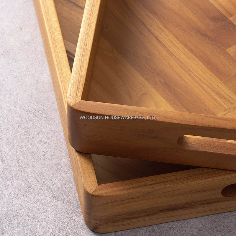 Woodsun Restaurant Wood Serving Tray Custom Trays Set Serving