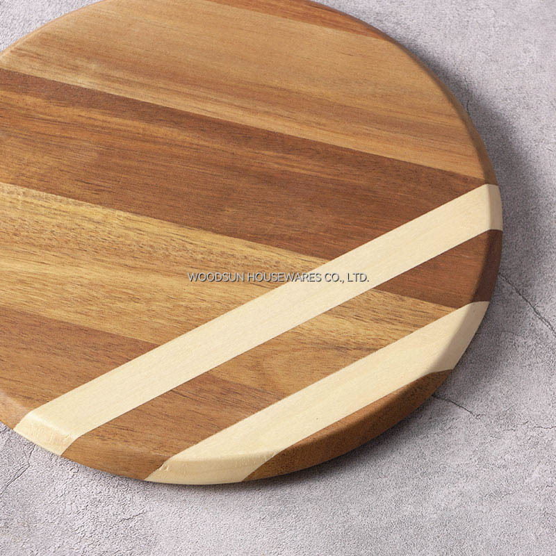 Woodsun Acacia Wood Chopping Block Poplar Cutting Pizza Serving Board Houten Pizzabord