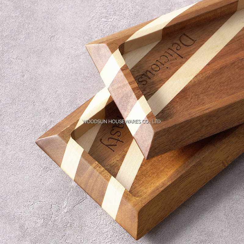 Woodsun Platos De Madera Holzplatte Wooden Plates for Food Assiette En Bois