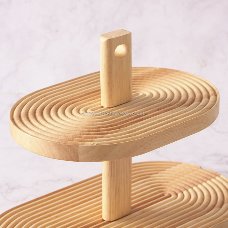 Woodsun Manufacturer Present 2 Layers Cup Cake Plate Stand Display For Party Wedding